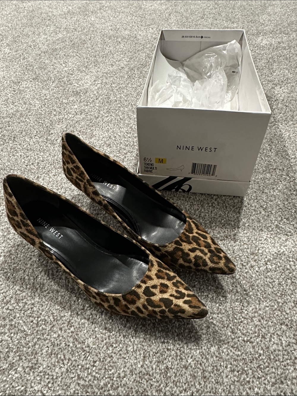 Nine West Leopard-Print Pointed Toe Pumps - Brown/Black